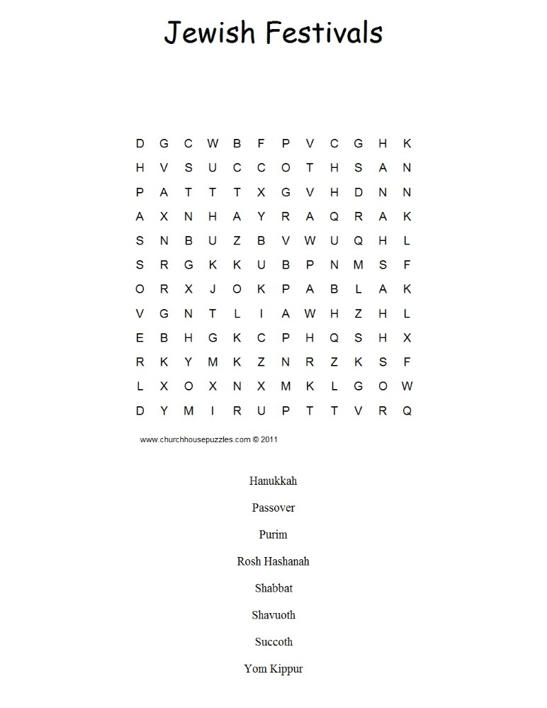 jewish-festivals-word-search-puzzle